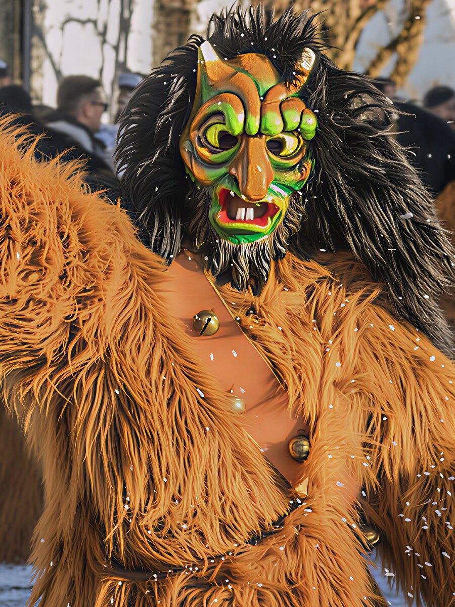 Auemer Wallgrawe Dämonen — Häs, Maske und Schellen